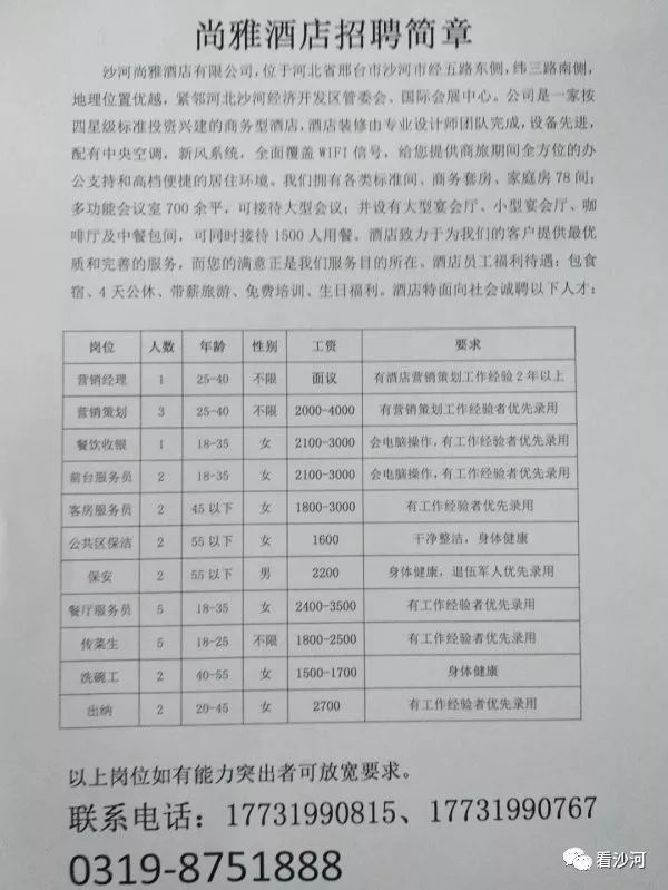 定州最新招聘信息匯總