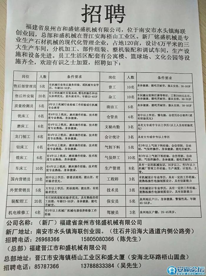 泉港最新招聘信息总览